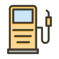 Fuel Station Vector Thick Line Filled Colors Icon For Personal And Commercial Use.