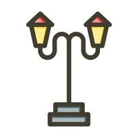 Street Lamp Vector Thick Line Filled Colors Icon For Personal And Commercial Use.