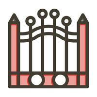 Gate Vector Thick Line Filled Colors Icon For Personal And Commercial Use.