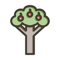 Fruit Tree Vector Thick Line Filled Colors Icon For Personal And Commercial Use.