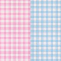 Pink and blue checkered pattern for clothes. Pattern for doll dress. Vector graphic texture for dress, cloth fashion fabric print.