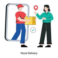 Parcel Delivery Flat Style Design Vector illustration. Stock illustration