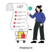 Shopping List Flat Style Design Vector illustration. Stock illustration