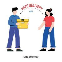 Safe Delivery Flat Style Design Vector illustration. Stock illustration