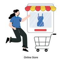 Online Store Flat Style Design Vector illustration. Stock illustration