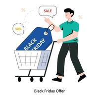 Black Friday Offer Flat Style Design Vector illustration. Stock illustration