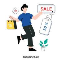 Shopping Sale Flat Style Design Vector illustration. Stock illustration