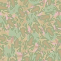 Vector seamless pattern with frogs on beige background