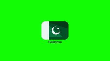 3d vinka flagga på en Pol av Land islamic republik av pakistan med grön skärm krom nyckel. pakistan flagga animering i grön bakgrund video