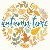 Autumn time card vector illustration