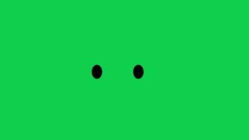 Cartoon character eye balls blinking and looking left right reaction animation isolated on green screen background video