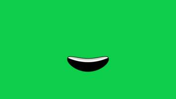 Cartoon laughing mouth loop animation isolated on green screen background video