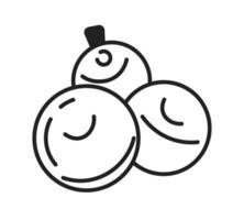 Cranberries monochrome flat vector object. Wild berries. Editable black and white thin line icon. Simple cartoon clip art spot illustration for web graphic design