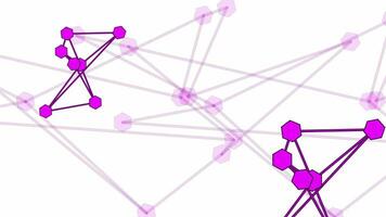 rosa Färg hexagonal former ansluten med rader bakgrund video