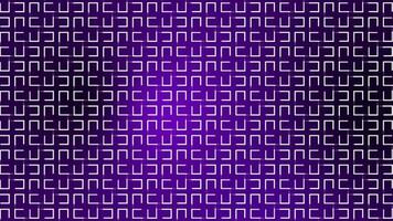 Moving geometrical shapes square pattern over Purple background, digital shapes background video