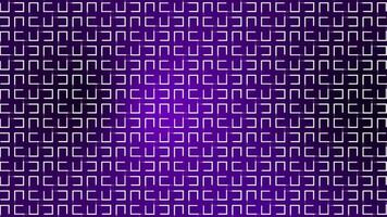 Moving geometrical shapes square pattern over Purple background, digital shapes background video