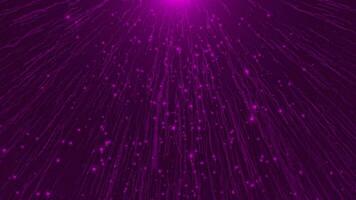 Pink meteor shower wavy particles falling with sparkling particles , particles background video