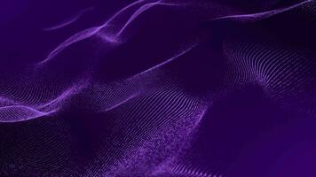 Purple color digital particle wave in cyberspace abstract background ,cyber background or technology background video