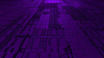 Purple computer chipset pattern 3d futuristic technology background video