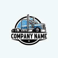 Trucking Company Circle Emblem Logo Template Set Vector Illustration Isolated in White Background