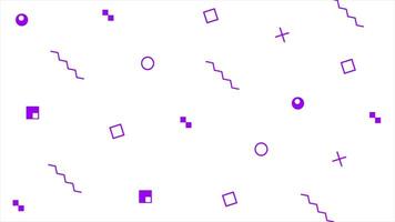 Purple random abstract shapes pop style Minimal white background video