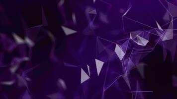 Purple plexus Abstract digital connection moving dots and lines, Technology background video