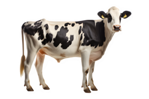 dairy cow isolated on transparent background ,cows cut out png ,generative ai