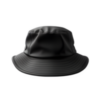 black bucket hat mock up isolated on transparent background cut out ,generative ai png