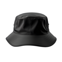 black bucket hat mock up isolated on transparent background cut out ,generative ai png