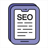 mobile seo color outline icon design style vector