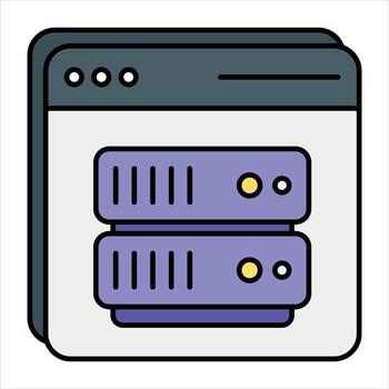 wesite server color outline icon design style vector