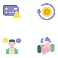 business and finance flat icons set pack vector