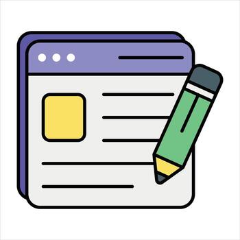 escritura blogg color contorno icono diseño estilo vector