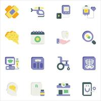 healthcare and medical flat icons set pack vector