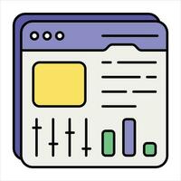 admin panel color outline icon design style vector