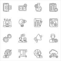 business and finance line icons set pack vector