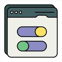 web button color outline icon design style vector