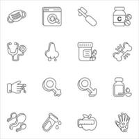 healthcare and medical line icons set pack vector