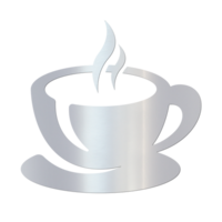 Kaffee Logo Silber Auswirkungen png