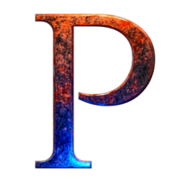 lettera p metallo stile png