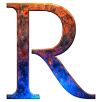 steel effects letter r png