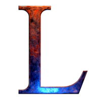 letter l steel effects png