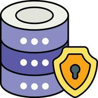 database security color outline icon design style vector