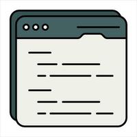 Web Code color outline icon design style vector