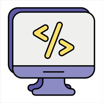 web código color contorno icono diseño estilo vector