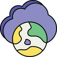 cloud browser color outline icon design style vector