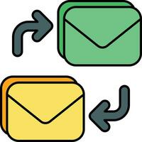 mail exchange color outline icon design style vector