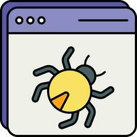 web bug color outline icon design style vector