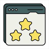 web rating color outline icon design style vector