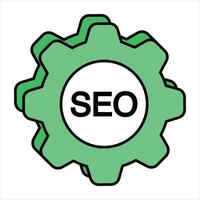 seo setting color outline icon design style vector